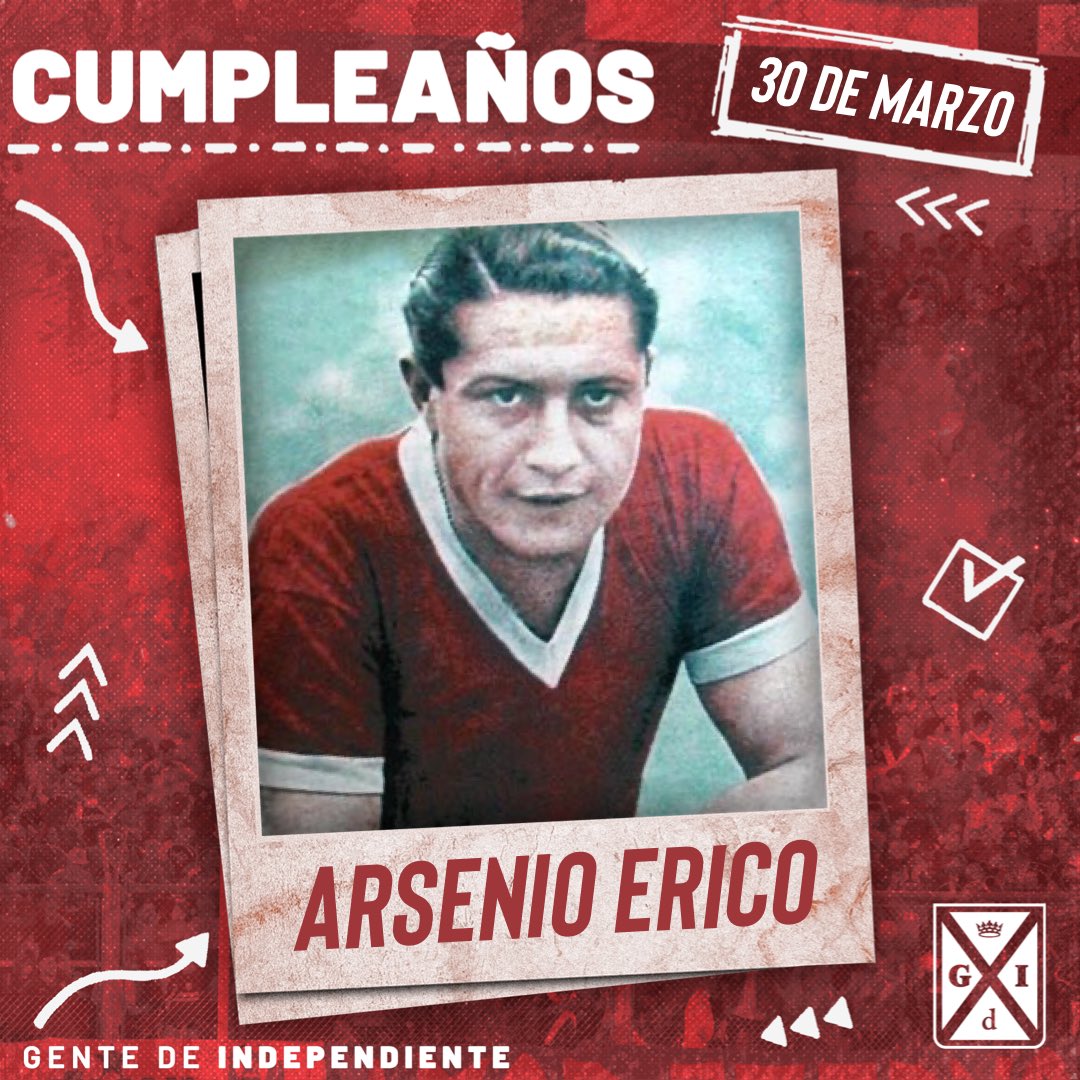 GenteCai's tweet photo. Hoy cumpliría 108 años el máximo goleador de la historia de nuestra institución y del fútbol argentino. El Aviador, El Saltarín Rojo, El Mago.
#ArsenioErico #TodoRojo https://t.co/vYbff7VGnu