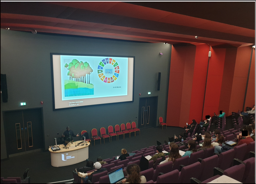 IdUlster's tweet photo. #SDGTeachIn As part of my SDG Teach In pledge, I delivered a Lecture on the Sustainable Development Goals to a cross-section of @UlsterUni  students last Wednesday - a call on all stakeholders to make the world a better place through Sustainable Development. https://t.co/2HuMspo3pA