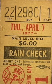 GeorgeFalkowski's tweet photo. Happy #OpeningDay ! For followers new and old, an excerpt from my book #MeetMeAtTheBat that comes from one of several chapters dedicated to #OpeningDay .  Today we recall 1977, my first opener and a first inning foul ball that ruined someone’s day. #Yankees https://t.co/G5H5cfqL3M