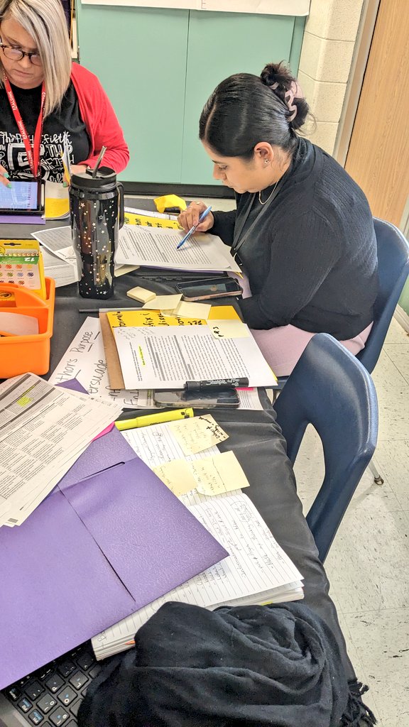 emytomita's tweet photo. Look at #Team2Cantu 5th grade teachers &amp; instructional specialists getting ready for #labsite #SpotlightTraining Love how focused they are internalizing @amplify Gr 5 #NativeAmericans chapter in a #STAAR format text to prepare for  #closereading with their small group! https://t.co/NPGwAYFg5K