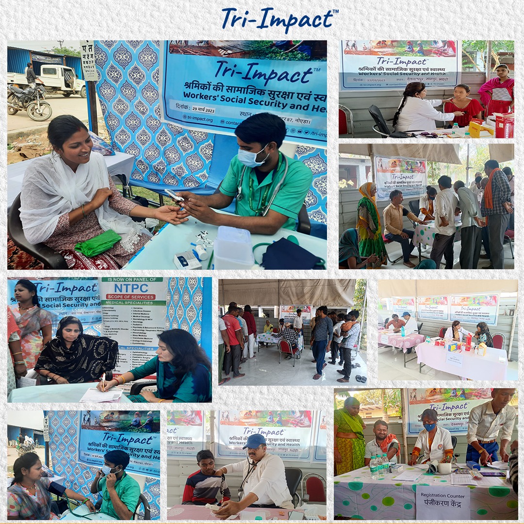 TriImpact's tweet photo. Tri-Impact is organizing a series of health camps in India for workers that have brought together reputable private and government hospitals, clinics, doctors, AI-assisted disease management companies, factories, and worker communities to work together https://t.co/QLupiu2d2V https://t.co/ssmXGeAi8H