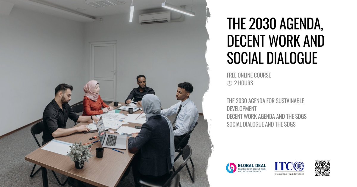 ADAPT_placement's tweet photo. 📢 New  @theglobaldeal and @ITCILO online course!
Explore the insights of the 2030 Agenda, the centrality of #DecentWork, and how to advance the #SDGs through #socialdialogue.
It is available in 3 languages and can be completed in 2.5 hours.
Enroll https://t.co/Q7rxJYJtzQ https://t.co/00f6H6VDMB