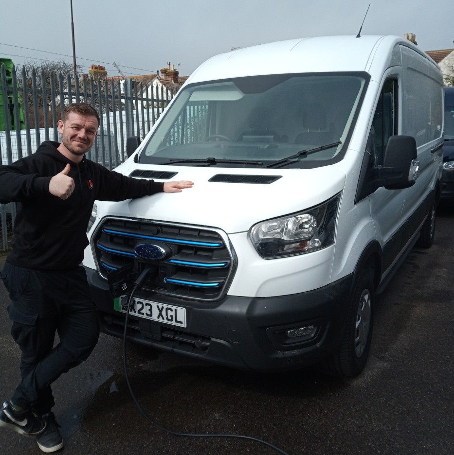OooshTours's tweet photo. As you can see, we're chuffed to bits with our new electric van! The @Ford E-Transit is ace, a total dream to drive and huge range. 
Unfortunately this one's not on self-drive hire, but we'll be doing as many of our local backline / staging / PA deliveries in this as we can. https://t.co/VRG4n9ZGws