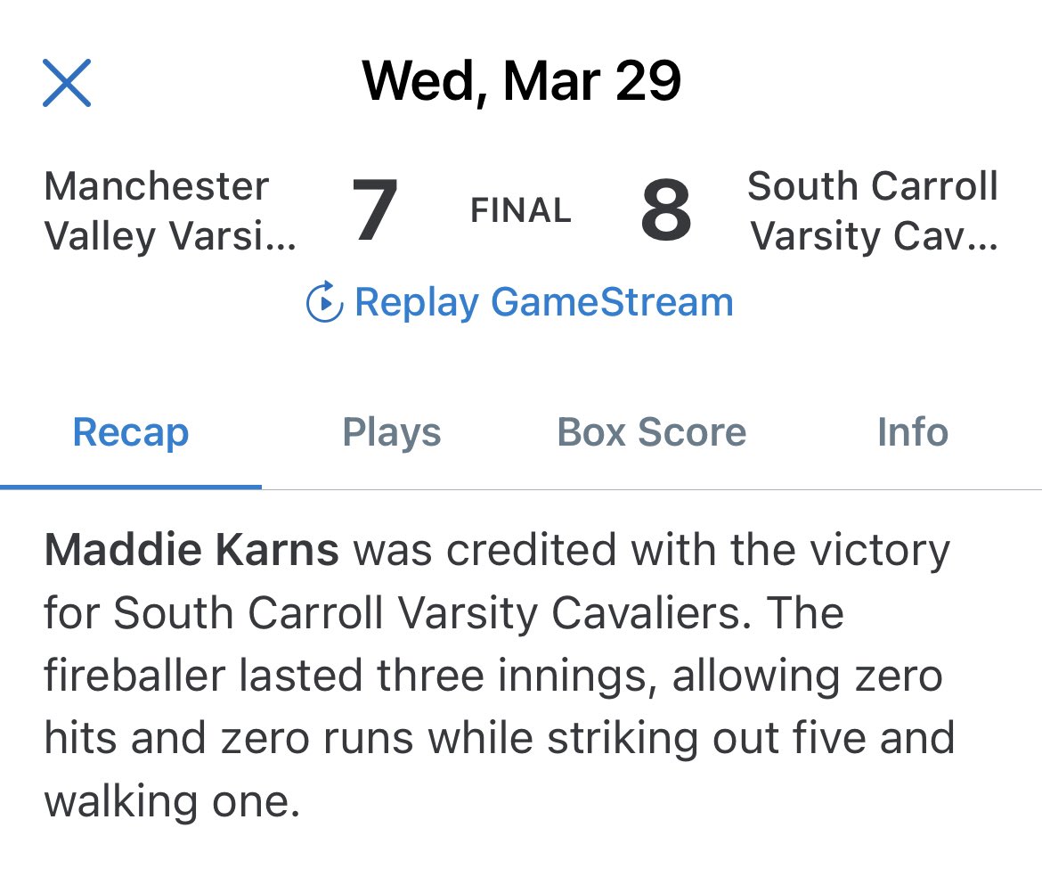 LisaKarns's tweet photo. 🥎CAVS win in ITB 8-7🥎
💪🖤💛🖤💛🖤💛🖤💪     Maddie went 3 for 5 at the plate and pitched a no hitter for the save! https://t.co/3nuN5OKjJd