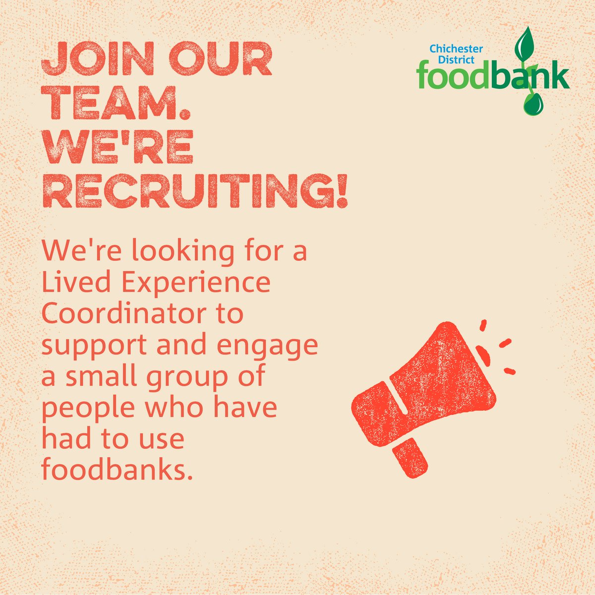 ChiDistFoodbank's tweet photo. Join out team! We’re looking for a part-time (16-24 hours) Lived Experience Coordinator to help engage and support a small group of people who are currently, or recently had to rely on charitable food support. https://t.co/x5av1cSQWj https://t.co/Z0S2Xm8Y68