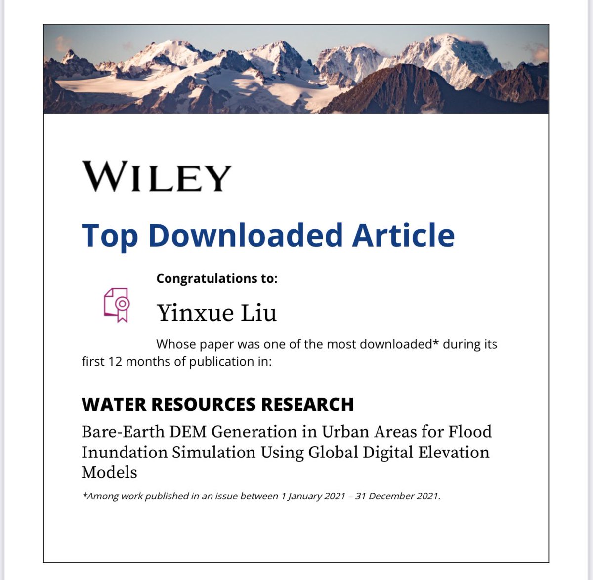 Got a nice email during lunch break today😄
Interested in reading about using global DEMs for flood inundation modeling in urban areas? Here is the link, doi.org/10.1029/2020WR…