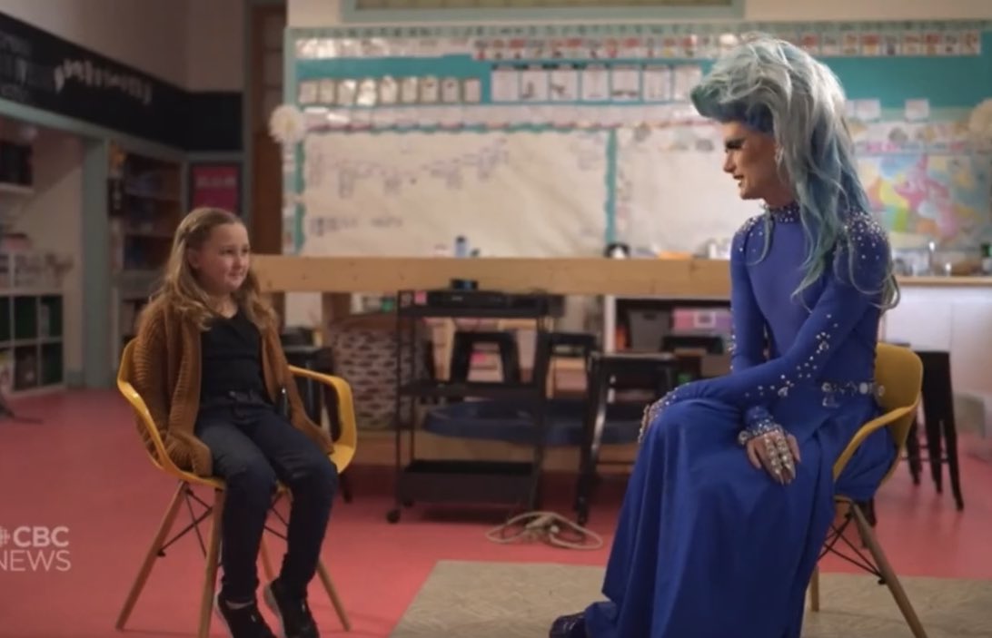 Question: Of all the people who could qualify to tell interesting stories to kids (seniors, firemen, entrepreneurs, writers, whoever), why is it that DRAG QUEENS promoting “gender fluidity” and mental illnesses masquerading as cool lifestyles have taken over this activity?
