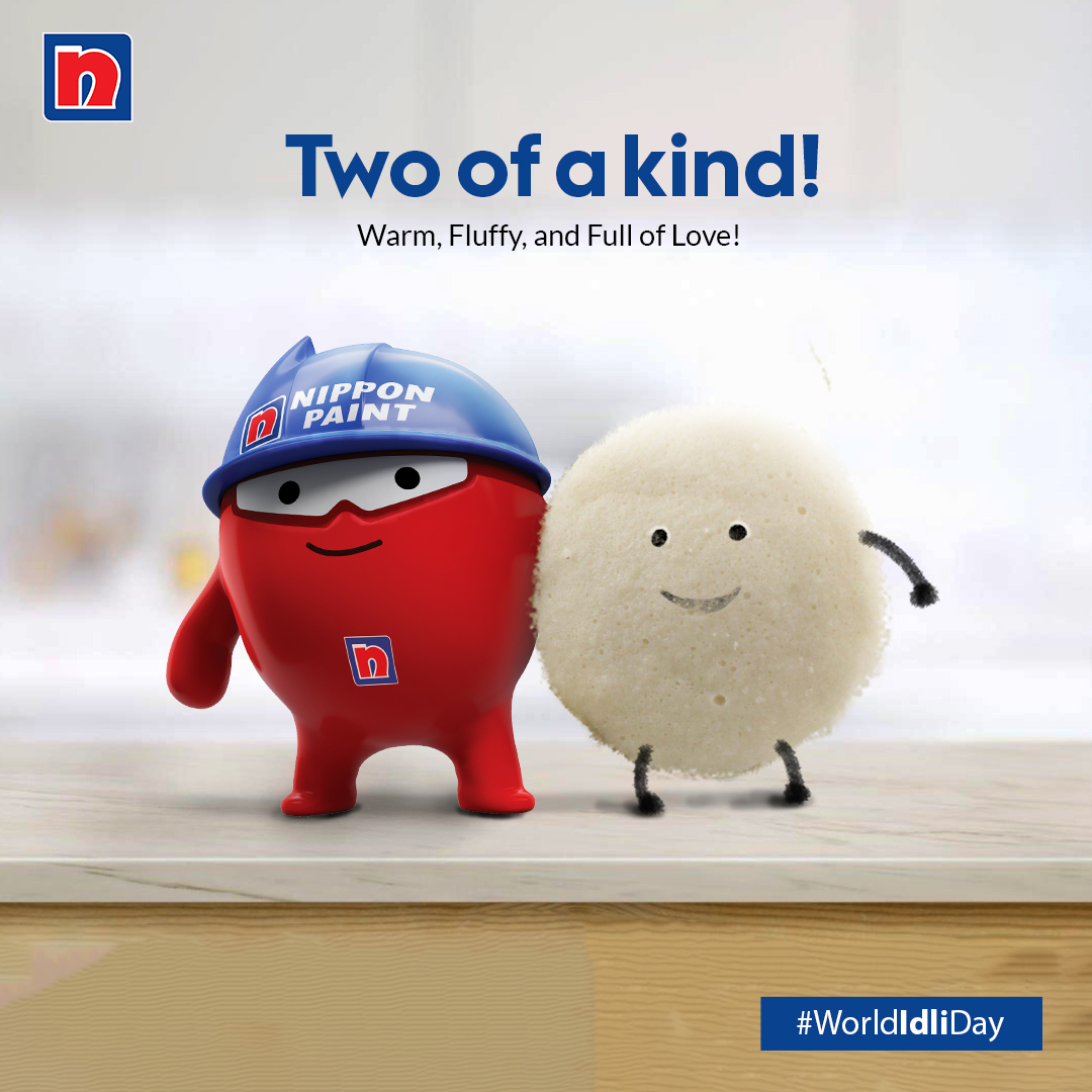 From India to the world, Idli and I have captured hearts and homes. Join us in celebrating World Idli Day!

#Nippon #NipponPaint #NipponPaintIndia #WorldIdliDay #MTRWorldIdliDay #ILoveIdli #Blobby