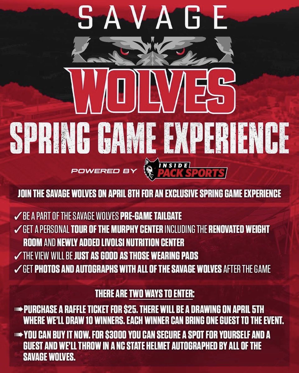 Steve Williams (@steve_ips) on Twitter photo .<a href="/InsidePackSport/">Inside Pack Sports</a> is proud to team up with <a href="/SavageWolvesNIL/">SavageWolves</a> to bring you the first ever Savage Wolves Spring Game Experience! Enter for a chance to participate in this one-of-a-kind event! All proceeds go towards supporting the Savage Wolves athletes. savagewolvesnil.memberful.com/join .<a href="/InsidePackSport/">Inside Pack Sports</a> is proud to team up with <a href="/SavageWolvesNIL/">SavageWolves</a> to bring you the first ever Savage Wolves Spring Game Experience! Enter for a chance to participate in this one-of-a-kind event! All proceeds go towards supporting the Savage Wolves athletes. savagewolvesnil.memberful.com/join