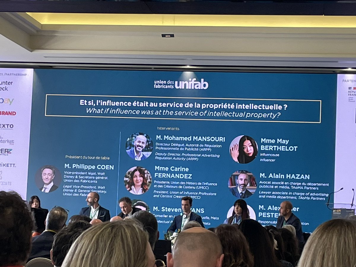 <a href="/AlainHazan/">AlainHazan</a> intervient à une table ronde dédiée à l’#influence au service de la #propriétéintellectuelle au #FEPI organisée par <a href="/UNIFAB/">Union des Fabricants</a>, notamment aux côtés de <a href="/MoMansouri/">Mohamed MANSOURI</a> <a href="/Umicc_/">UMICC</a>