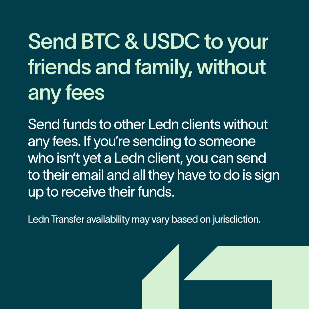 hodlwithLedn's tweet photo. Introducing Ledn Transfer 

A P2P payments service that allows Ledn clients to send funds to each other via a Ledn Handle or email address. 

An easier, faster and free way to send funds to your friends and family directly from your Ledn account.

FAQs: https://t.co/F3CxG8v2f4 https://t.co/BPwuyg5SW5