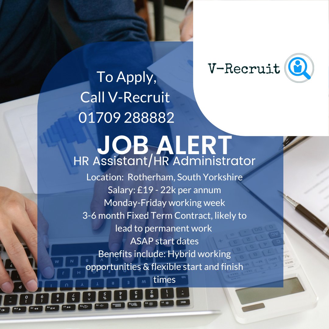 #Jobalert #vacancy #jobvacancy #jobvacancies #rotherhamjobs #Southyorkshirejobs #hrassistant #hradministrator #adminjobs #adminwork #hradmin #hrwork #hrjobs