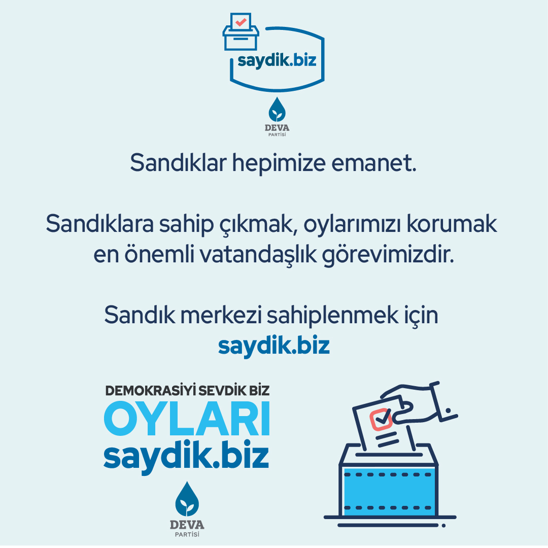 SaydikBiz's tweet photo. Sandıklar hepimize emanet.

Siz de https://t.co/OqjJxlhd88 adresinden gönüllü olun, sandık sahiplenin.

Oylarımızı hep birlikte koruyalım. https://t.co/kLxHrEu0eb