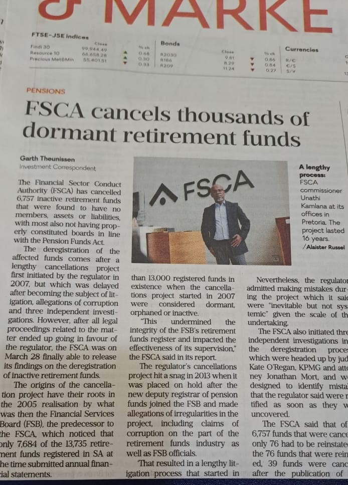 PensionJustice_'s tweet photo. .@BDliveSA - the regulator admits to making mistakes because the project was big and STILL no justice. Where are the unclaimed benefits? @OpenSecretsZA https://t.co/Z5KswGfY5K