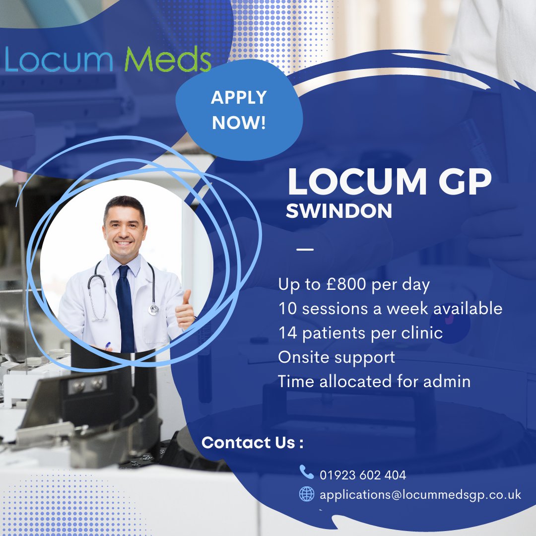 LocumMedsGP_UK's tweet image. If you are interested in position above or seeking any short-term to long-term Locum GP positions please do not hesitate to call Kevin on 01923 602 404 or send in your CV to applications@locummedsgp.co.uk

#NHS #locum #locumgp #GP #Generalpractitioner #Generalpractice #healthcare