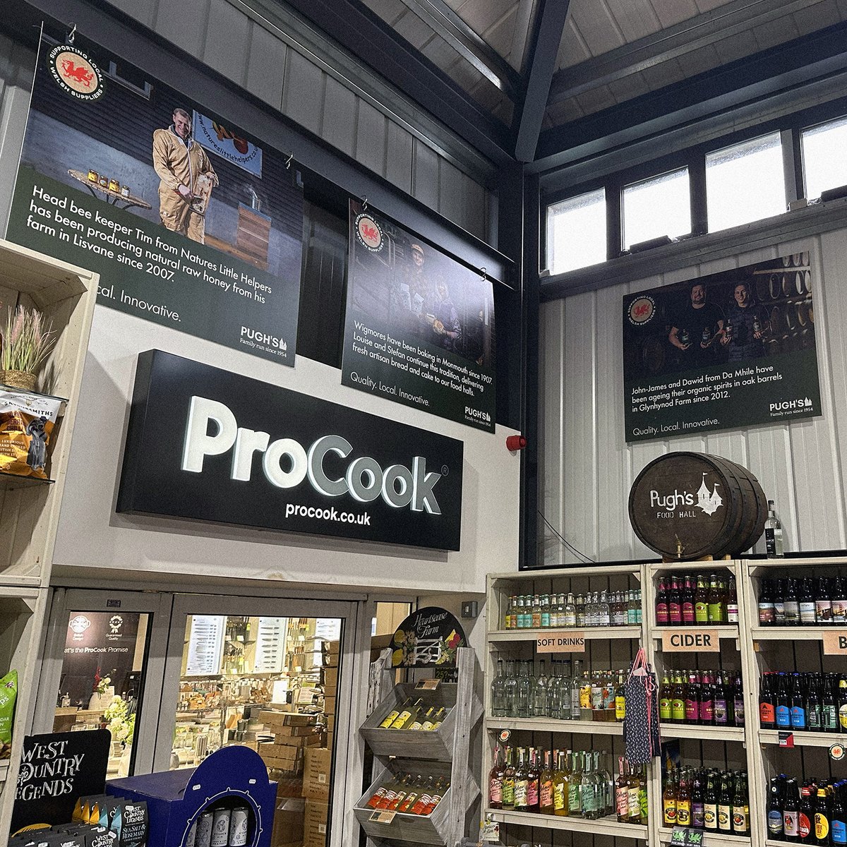 designtribe's tweet image. Telling the stories of #local #Welsh food producers - it's great to see the #graphic panels we designed for Pughs Food Halls up in Radyr, Wenvoe and their Garden Kitchen in Rogerstone - including some fantastic photography by Owen Mathias. #YourCreativeGuides