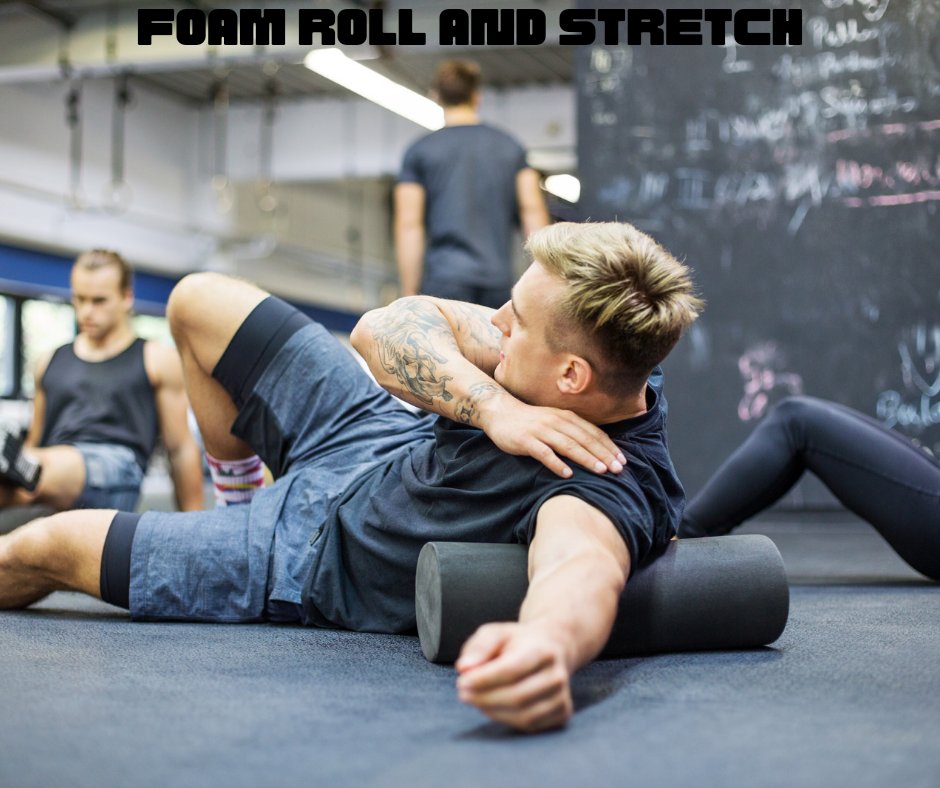 Foam rolling and stretching stimulates blood flow and loosens tight muscles to reduce your recovery time between workouts.
 #exercise #fitness #foamrolling #stretching #recovery