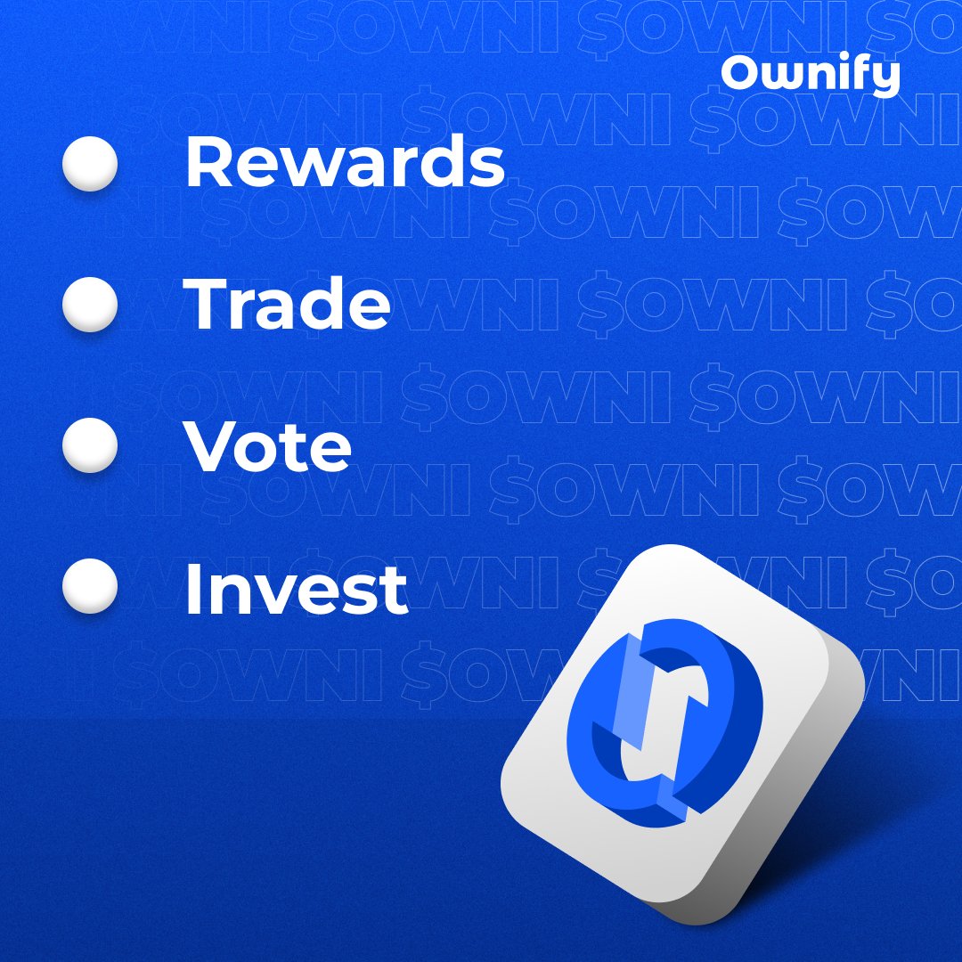 OwniChain's tweet photo. Within the #Ownify ecosystem, you'll soon be able to utilize $OWNI for rewards, trading, voting, and investing!
Stay tuned 👇
https://t.co/gyZFcwfDVQ
#OwnifyApp #dApp https://t.co/TUOgq4Hy8d