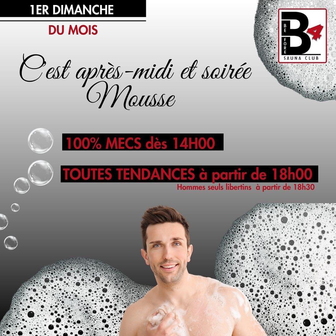 😜 Ne manquez pas notre événement "MOUSSE" qui se tient chaque premier dimanche du mois dans une ambiance 100% MECS dès 14h, puis en TOUTES TENDANCES à partir de 18h.