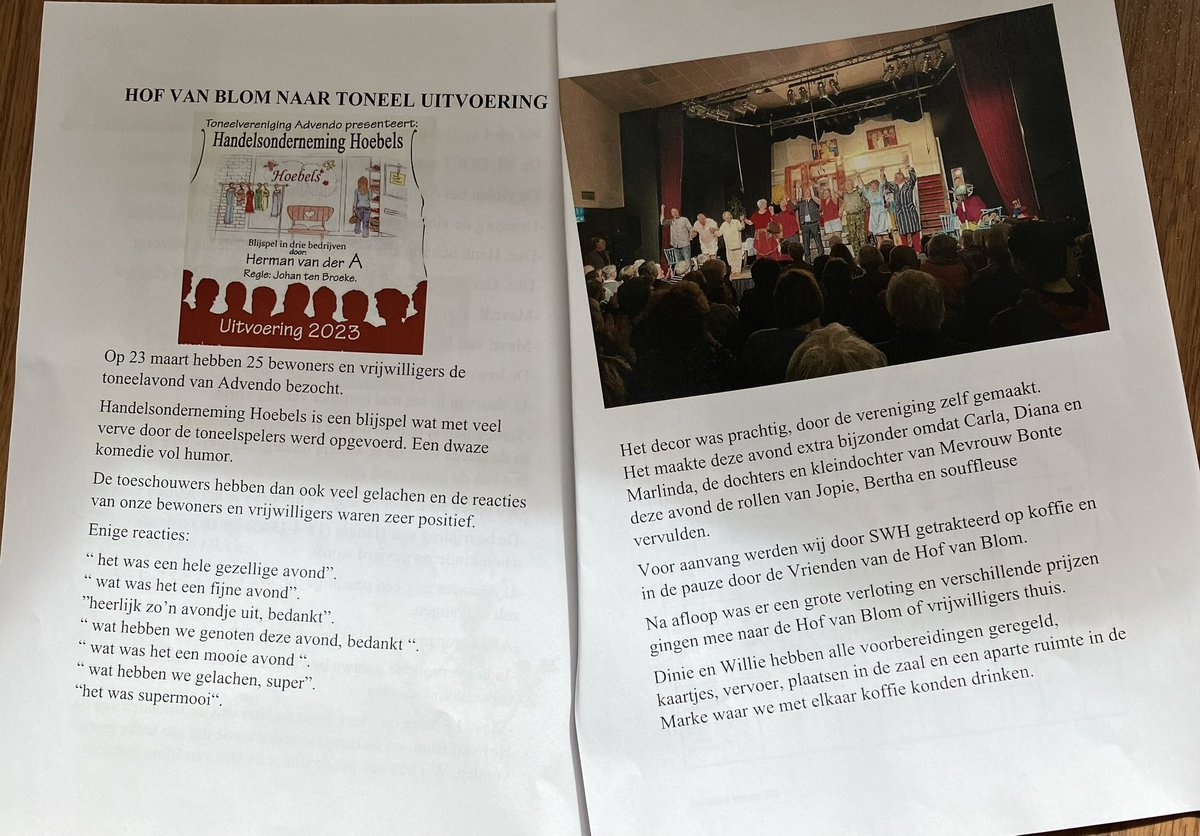 carlabroekhuis's tweet photo. Mooie recensie en reacties van bewoners #HofvanBlom in het βHofnieuwsβ daar doen we het voor bij #Advendo https://t.co/X0RVumyzym