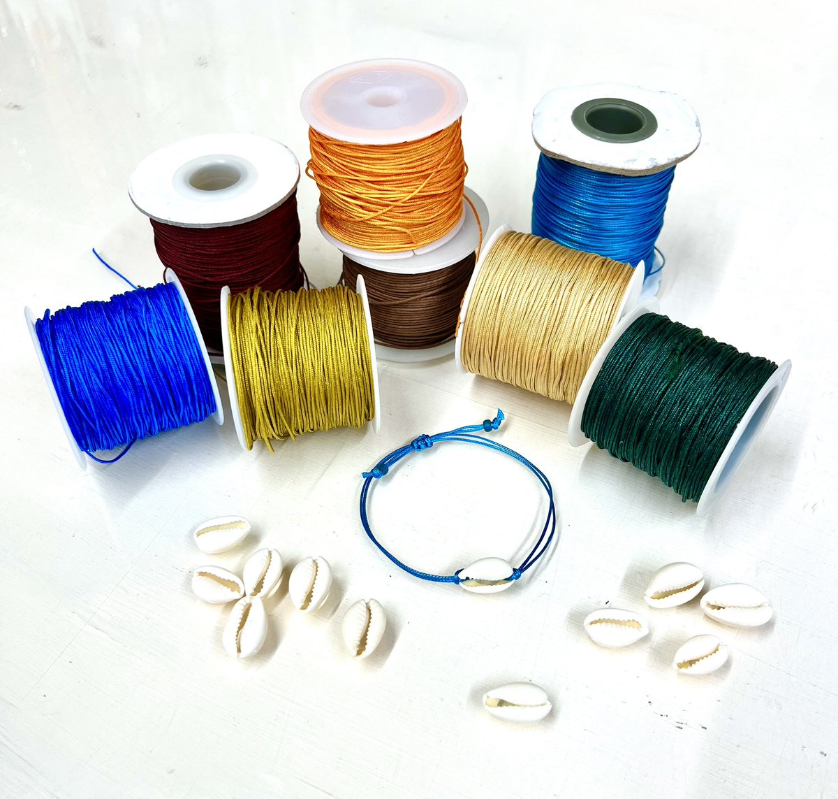 Just need to pick a colour 🌈 #shellbracelet #jewellerymaking #bohostyle #cordbracelet #beads #beadshop