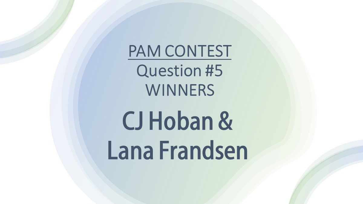 Congratulations on our Week #5 winners - CJ Hogan and Lana Frandsen!!🤩🥳Prizes to follow.
Thank you to all who participated in our PAM contest!