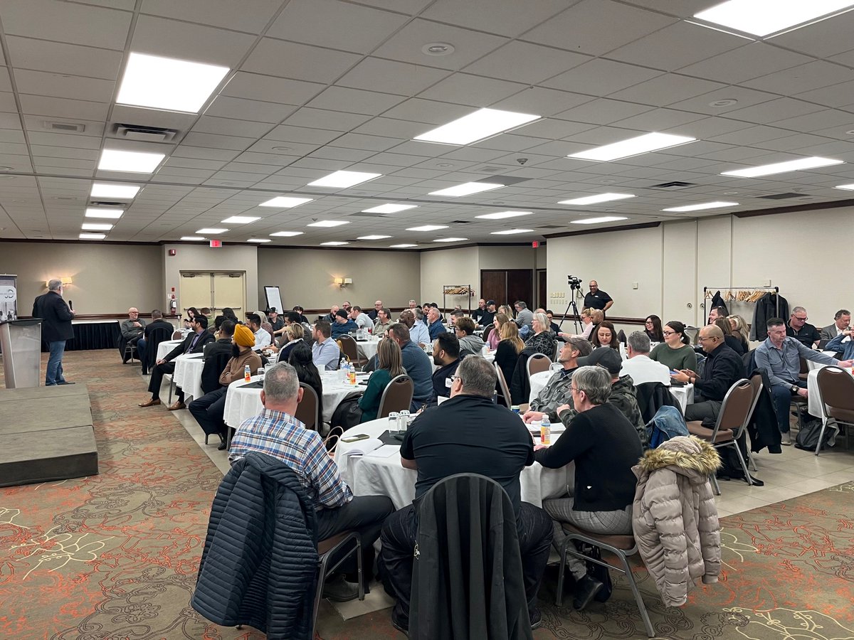 FSC_Ontario's tweet photo. It's a sold out room for the @FSC_Ontario Hamilton Niagara annual spring seminar today. An expert panel speaking on the Big 3 - Breaks, Lights and Tires. 

For more details on the Hamilton/Niagara Chapter please visit: https://t.co/jB3W7G1gyu https://t.co/duCdEYlgVE