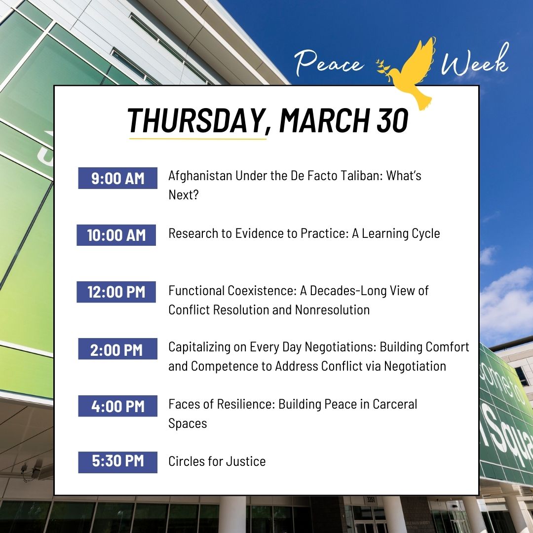 GMUCarterSchool's tweet photo. Are you guys excited about Peace Week?! Today, starting at 9:00 am will begin our peace week events.
Register now to participate and contribute to building a more peaceful world - https://t.co/hxER0H3Qte
#PeaceWeek2023 #PeaceBuilding #CommunityEngagement https://t.co/tcnNagp5ku