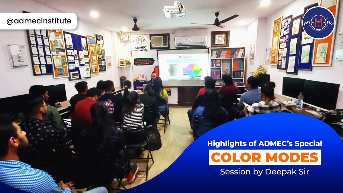 admecinstitute's tweet image. Exploring the world of colors with Deepak sir! 🎨
🌈 Our design students had an incredible time at the special workshop on color modes held on 18th March. 
From RGB to CMYK, we learned it all! 

#colorworkshop #designstudents #learningneverstops #colormodes #colors #colorschemes