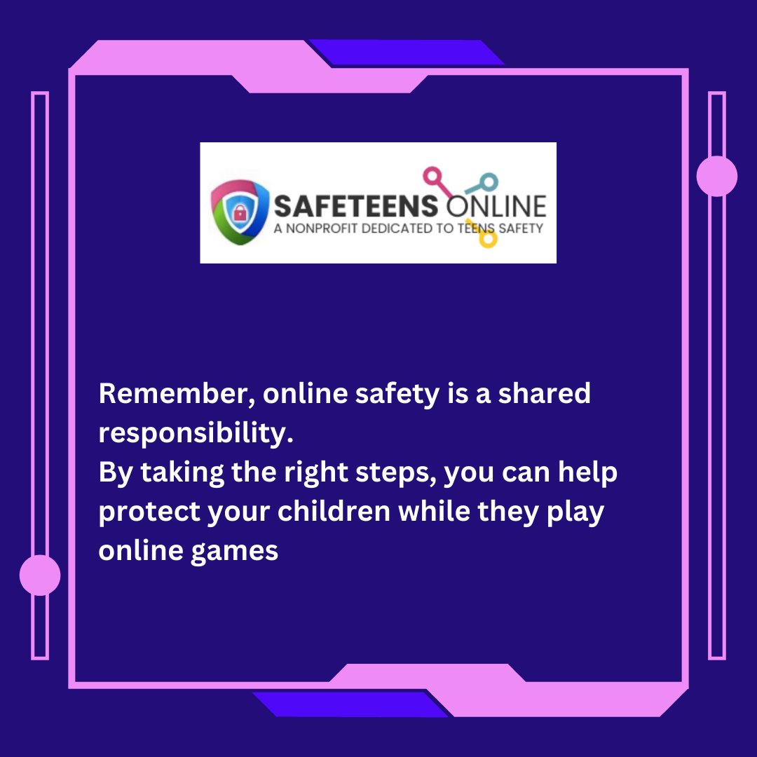 safeteensonline's tweet photo. Keep kids safe while gaming online with these tips: monitoring, parental controls, education, playing together, and setting limits.
#OnlineSafety #SafeGaming #ParentsMakeADifference #Safeteensonline #cybersecurity #cyber #cyberawareness https://t.co/Bda9dAvQD3