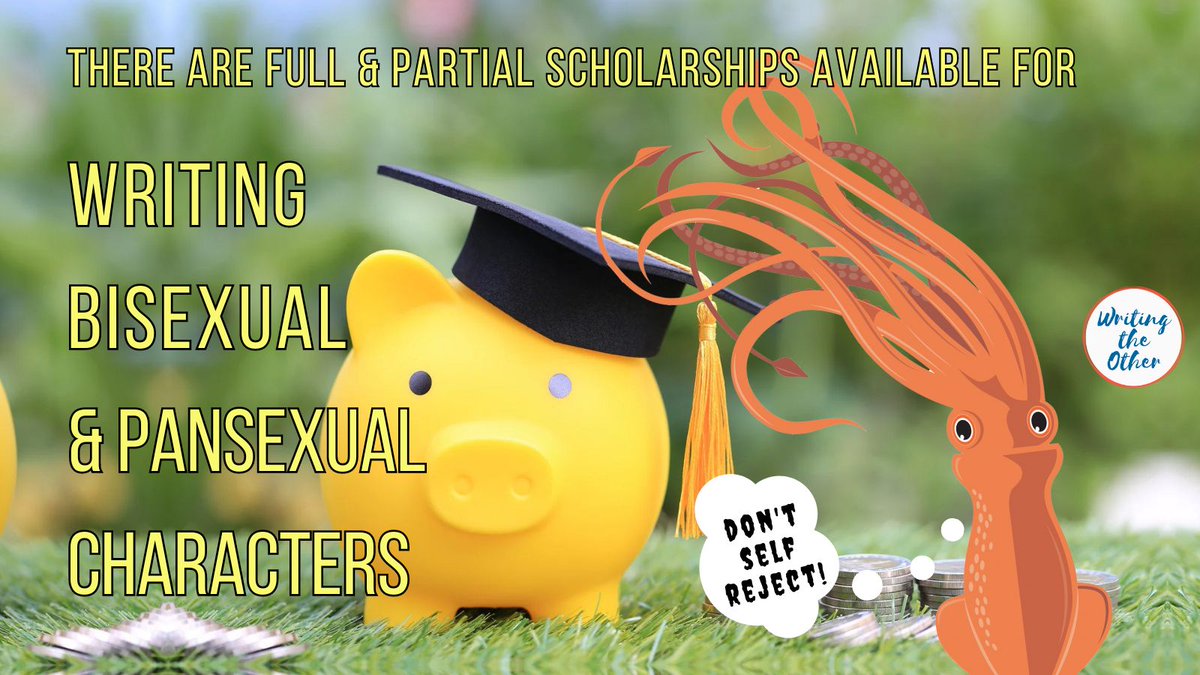 writingtheother's tweet photo. The scholarship deadline for Writing Bisexual and Pansexual Characters is: April 8th. Don't self-reject! We have a broad definition of financial need. Just apply and let us decide. We can't wait to see you there! https://t.co/ZzlawY680u https://t.co/UjlRyZ9fEW