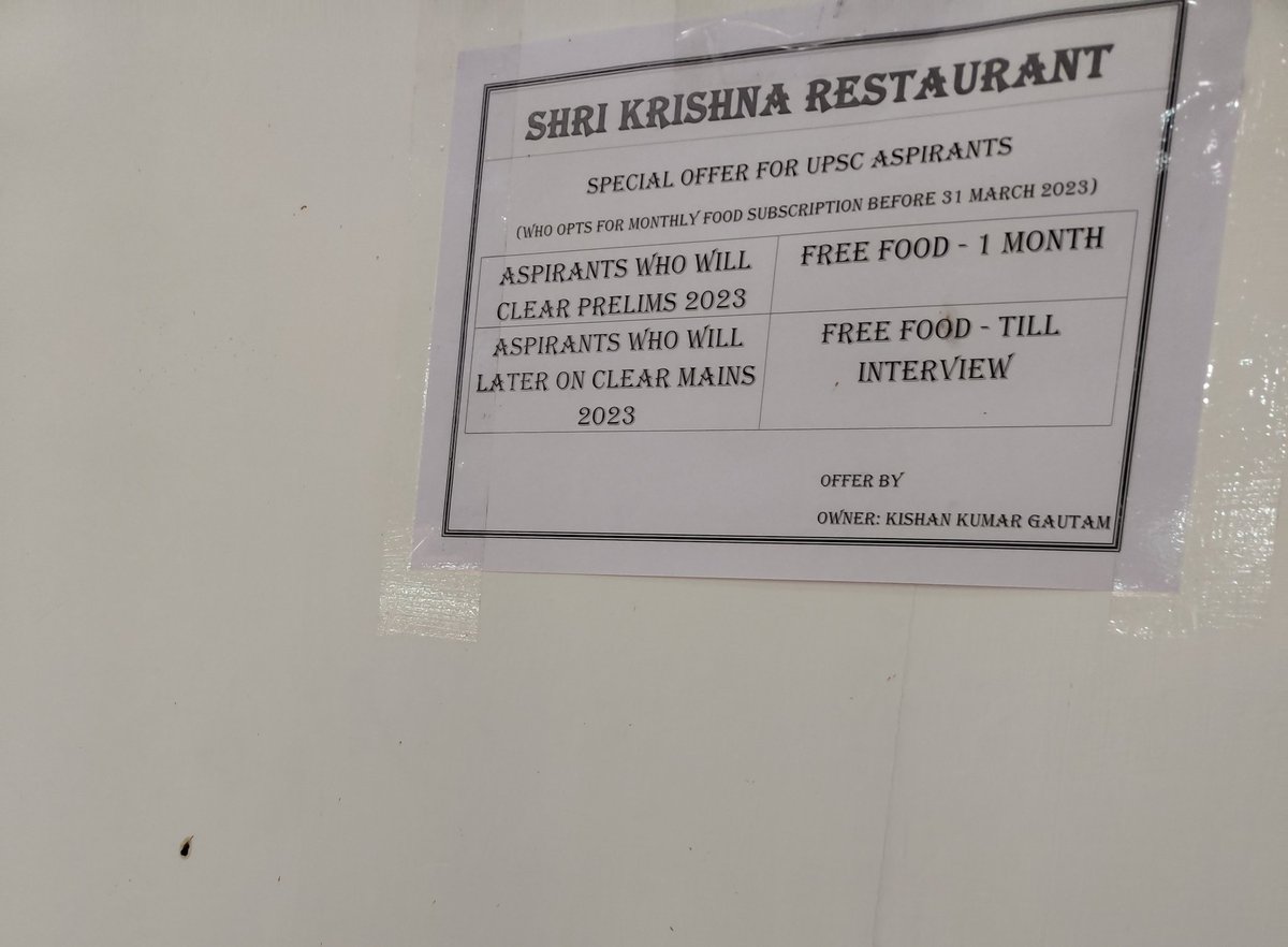 Ddevessh's tweet image. Found attractive offer for upsc aspirants in Karol bagh @ParveenKaswan