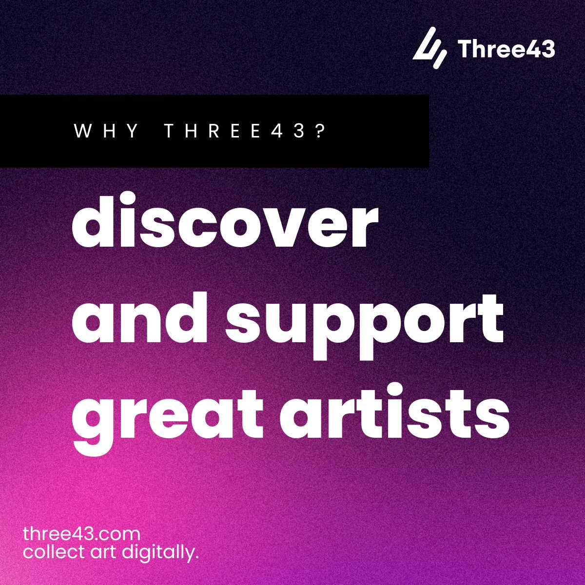 At Three43, we believe that every artist deserves a chance to showcase their work to the world. Join us and be part of a community that celebrates creativity and supports emerging talent. Discover and support great artists today! #supportemergingartists 

#digitalcollectibles