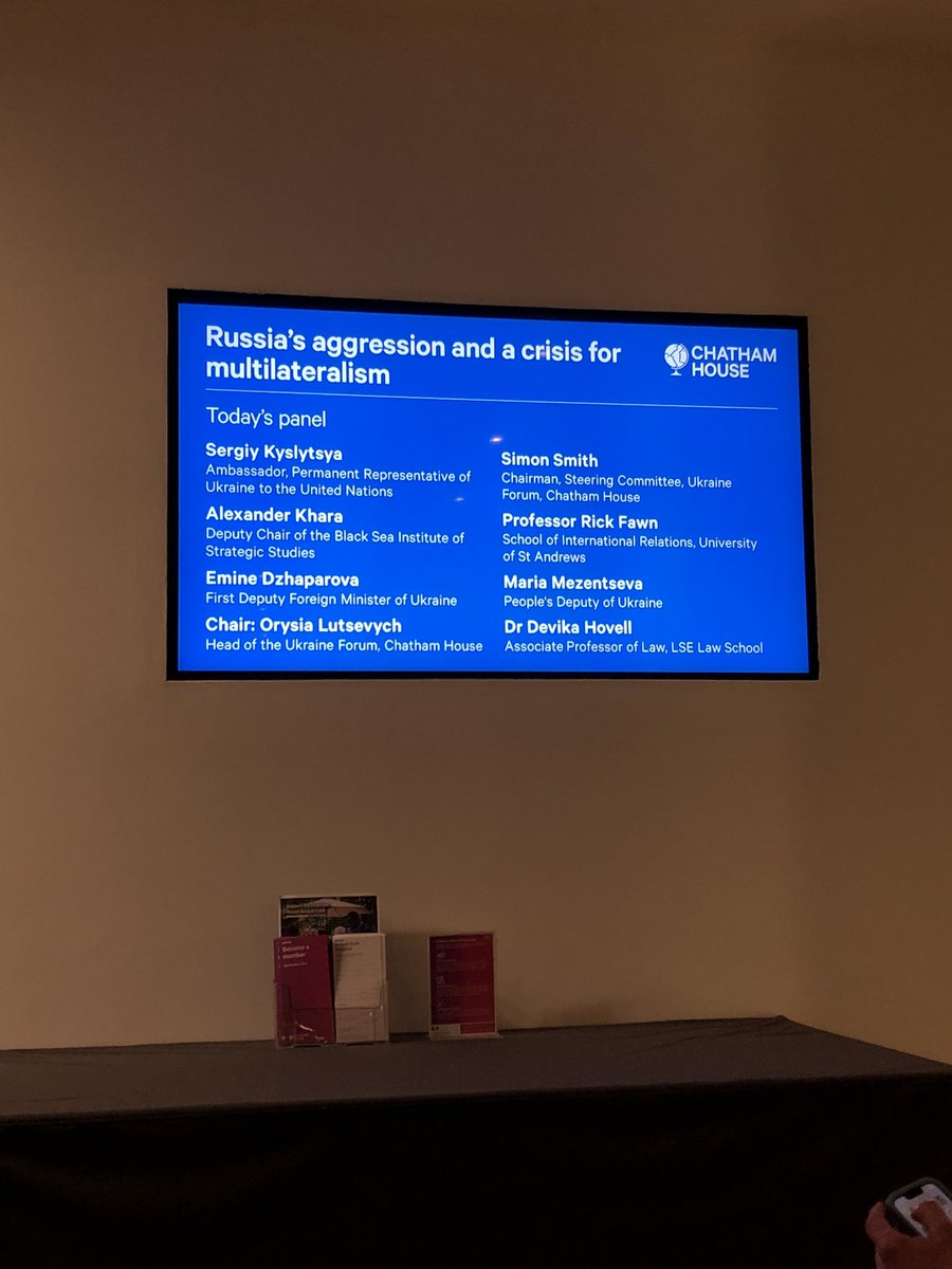 khrystiamelekh's tweet photo. What a tremendous event chaired by @Orysiaua today at @ChathamHouse connecting leading diplomats and experts in Kyiv, London and New York to discuss the crisis for multilateralism #CHevent @CHUkraineForum @SergiyKyslytsya @EmineDzheppar @mezentseva_dep https://t.co/63B3YEKLCq