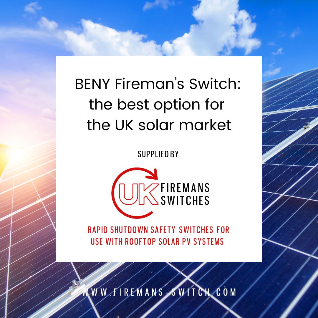 Visit our website to find out more and buy now at: firemans-switch.com 

#firesafety #solarpanels #solarPV #solarUK #renewableenergy #renewables #firemansswitch #insurance #solarpower #rooftopsolar