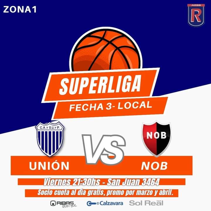🏀 Este viernes a las 21:30 hs se viene la tercera fecha de la Superliga 2023. Recibimos a <a href="/CANOBbasquet/">CANOB Básquet</a> y vos tenés que estar!.

🔥 Durante todo marzo y abril los partidos de primera división e Intermedia de local serán gratuitos para los socios con cuota al día, ¡Asociate!