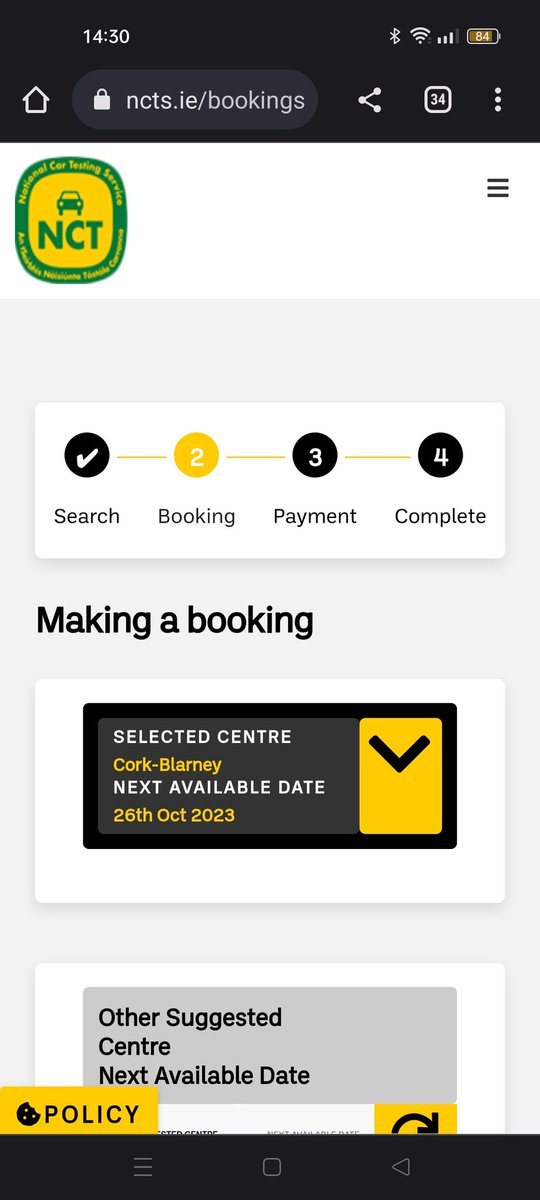 Nailligoc's tweet photo. @RedFMNews This is the next available date I found...my NCT is due at the end of May 😂 https://t.co/ZdXbOVbJB8