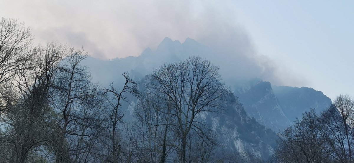 Amieva,  Ponga, Cangas de Onís, Parres,  Ribadesella, todo arde. Habrá caído un rayo.....