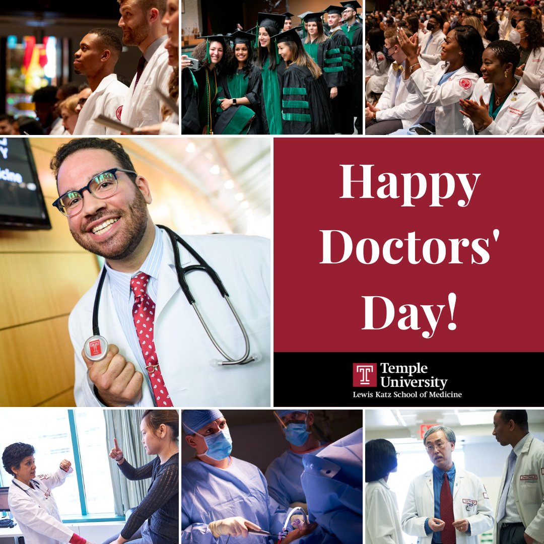 katztemplemed's tweet photo. Happy #DoctorsDay to all our past, present and future Temple Doctors! We thank you for your passion, commitment and dedication to medical education and patient care. https://t.co/U97f2CScys
