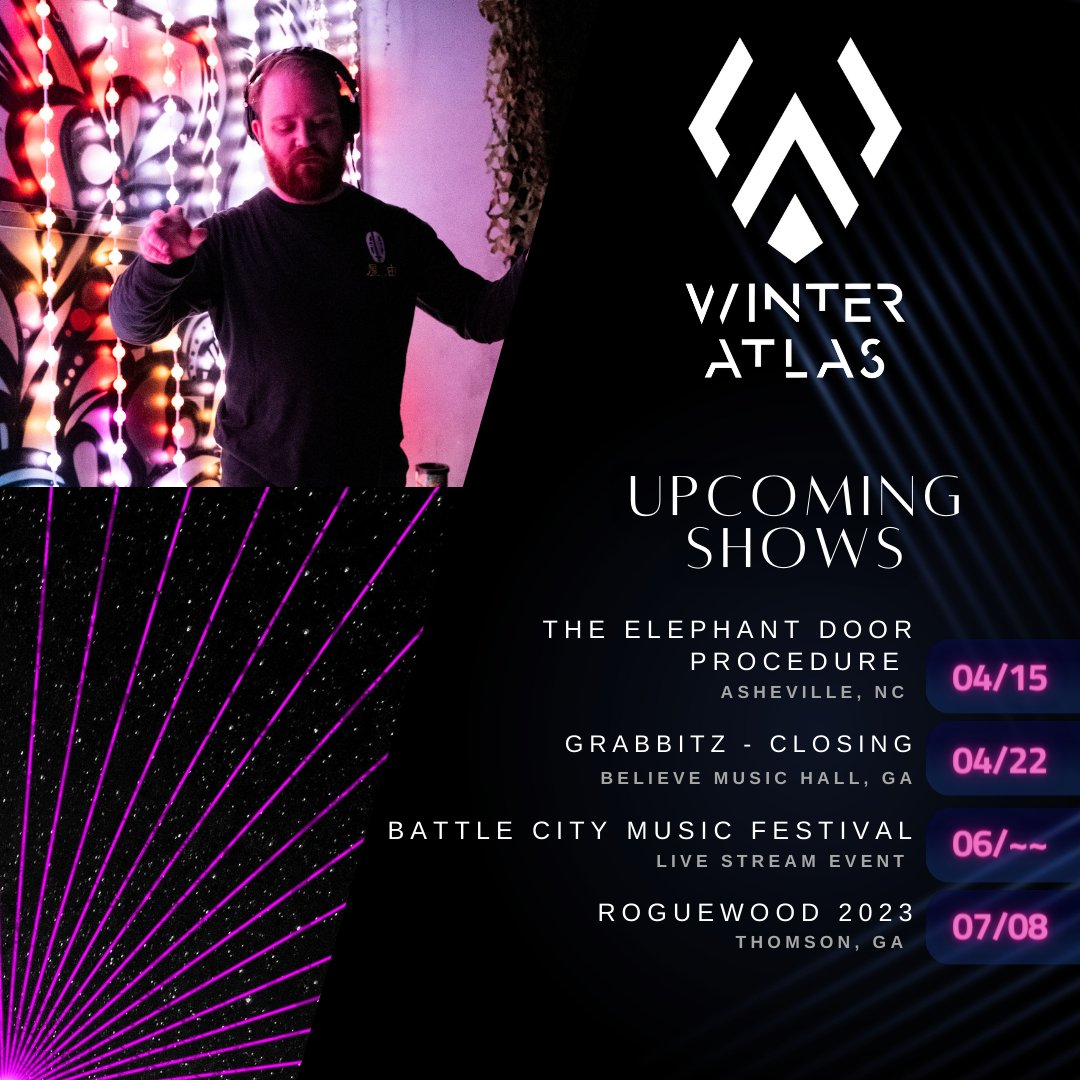 Upcoming shows! Come say hey and have a great time!