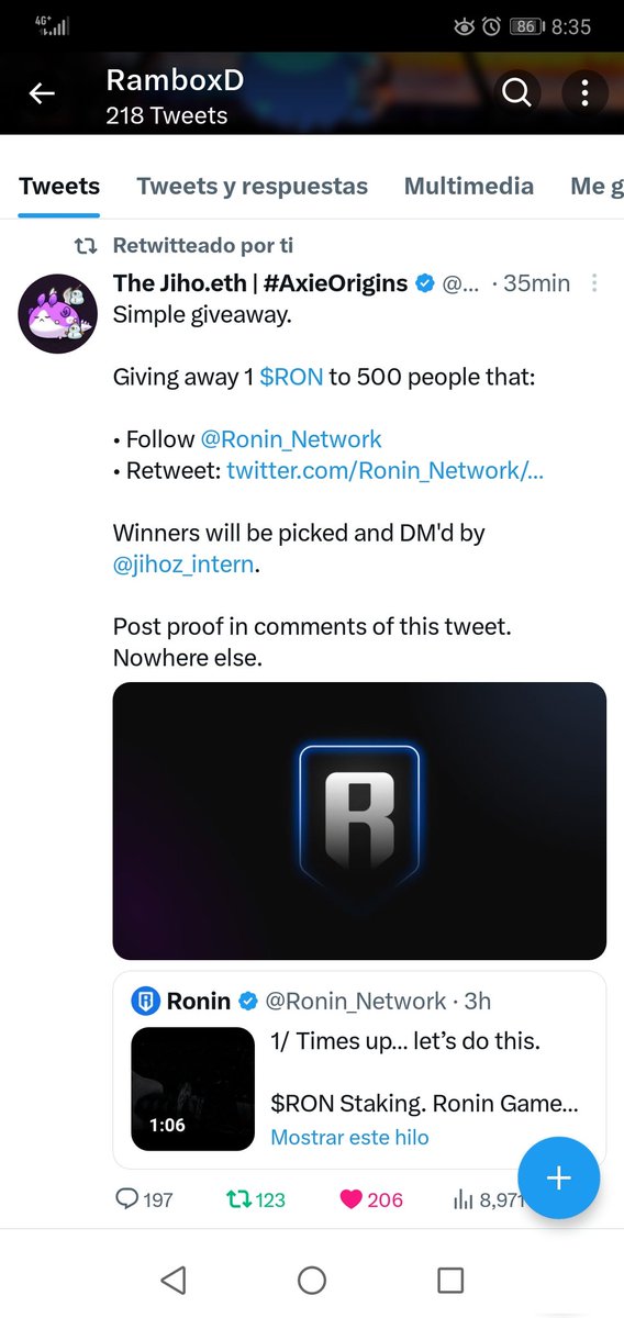 GianFAA's tweet photo. @Jihoz_Axie @Ronin_Network @jihoz_intern ronin:bf88ad5129ec1062ecb25a0472e98b5f8deb4152 https://t.co/iQ0Kwcmykq