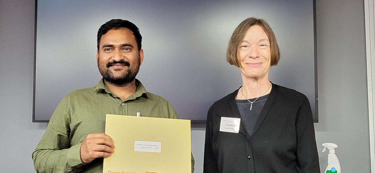 CMMBristol's tweet photo. Congratulations to our poster prize winners at CMM Research Away Day:
PGR: 1st @will_g1997 2nd @NeveProwting 3rd Ashley Hoskin
Postdoc: 1st @itren2011 2nd @Y_Takebayashi &amp; @kcat_Tooke 3rd @anu_goenka &amp; @alexmastrog 

Congratulations to you, &amp; an incentive to take part next year!! https://t.co/MYkCxKqOZQ