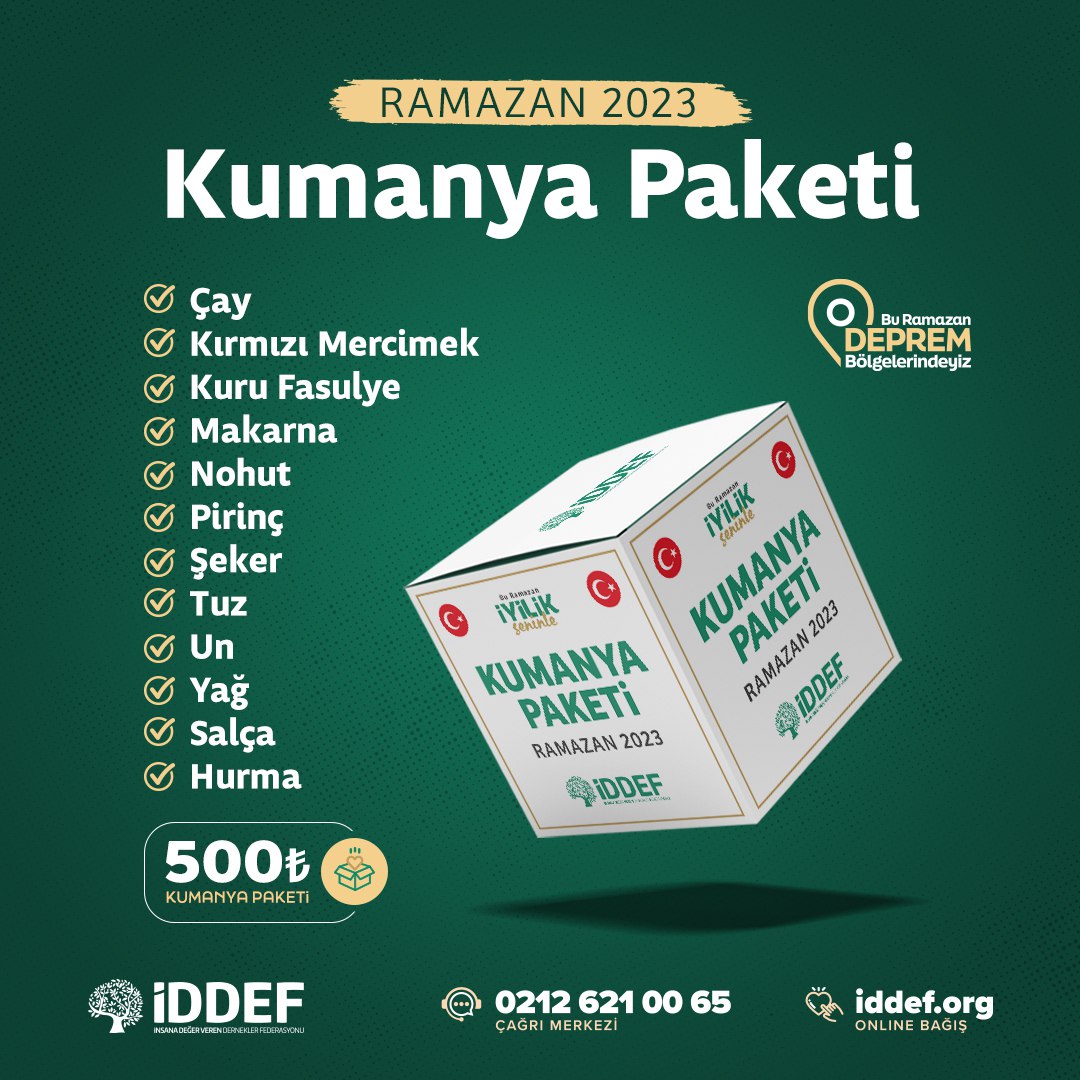 mhmturg's tweet photo. #Ramazan'ın bereketi paylaştıkça çoğalıyor...

Deprem bölgelerindeki vatandaşlarımıza ulaştırılmak üzere siz de bir kumanya bağışı yapabilirsiniz. 

#İyilikSeninle ❤️
📦 Kumanya Paketi 500₺
🌐 https://t.co/1jy1yyUiNj https://t.co/xgb7W7pbjX