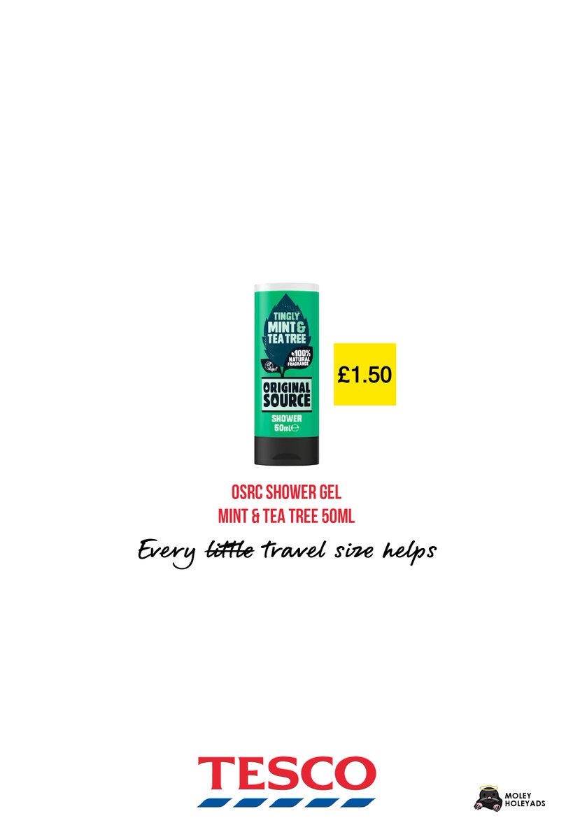 MoleyHoleyAds's tweet photo. (4/4) Every little helps? NO, every travel size helps 🤏🧴 @OneMinuteBriefs @Tesco #OriginalSource #TravelSizeToiletries https://t.co/35wcSYaLSi