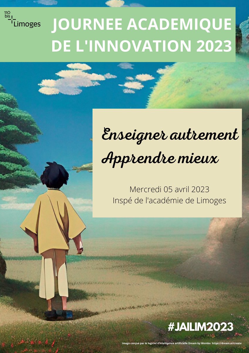 🗓 0️⃣5️⃣/0️⃣4️⃣/2️⃣0️⃣2️⃣3️⃣ #JAILIM2023 « Enseigner autrement, apprendre mieux »
Près de 200 personnes participeront à la Journée académique de l'innovation 2023 de l’<a href="/aclimoges/">Académie de Limoges</a> mercredi 5 avril à l’<a href="/InspeLimoges/">Inspé de l'académie de Limoges</a> 
Merci de votre confiance, nous avons hâte de vous y retrouver 😊