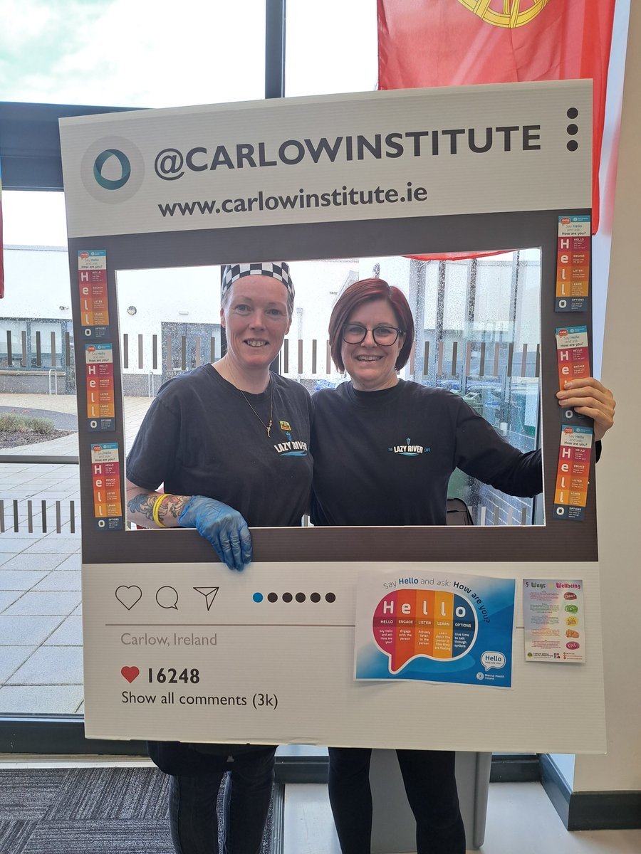CICareers's tweet image. Students and staff from Carlow Institute saying#HelloHowAreYou @MiriamMonahan1 @davidfordeFET @ThisisFet @MentalHealthIrl @carlowMHA @kclr96fm @KCETB_FET@LazyRiverCafe
#Postive#Mental#Health
#Amber Flag#Happy#Easter