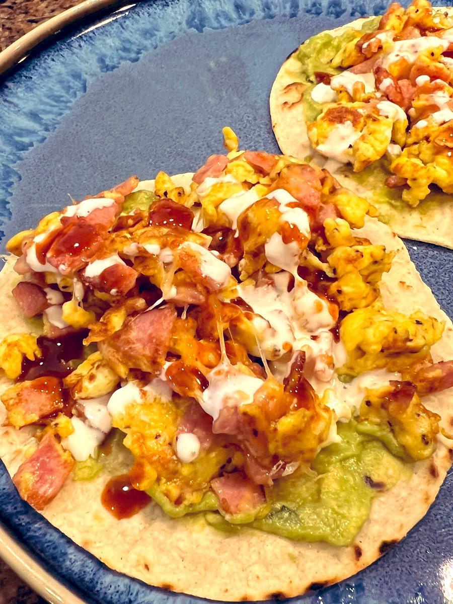 Smoked Ham Brunch Tacos for opening day 👀