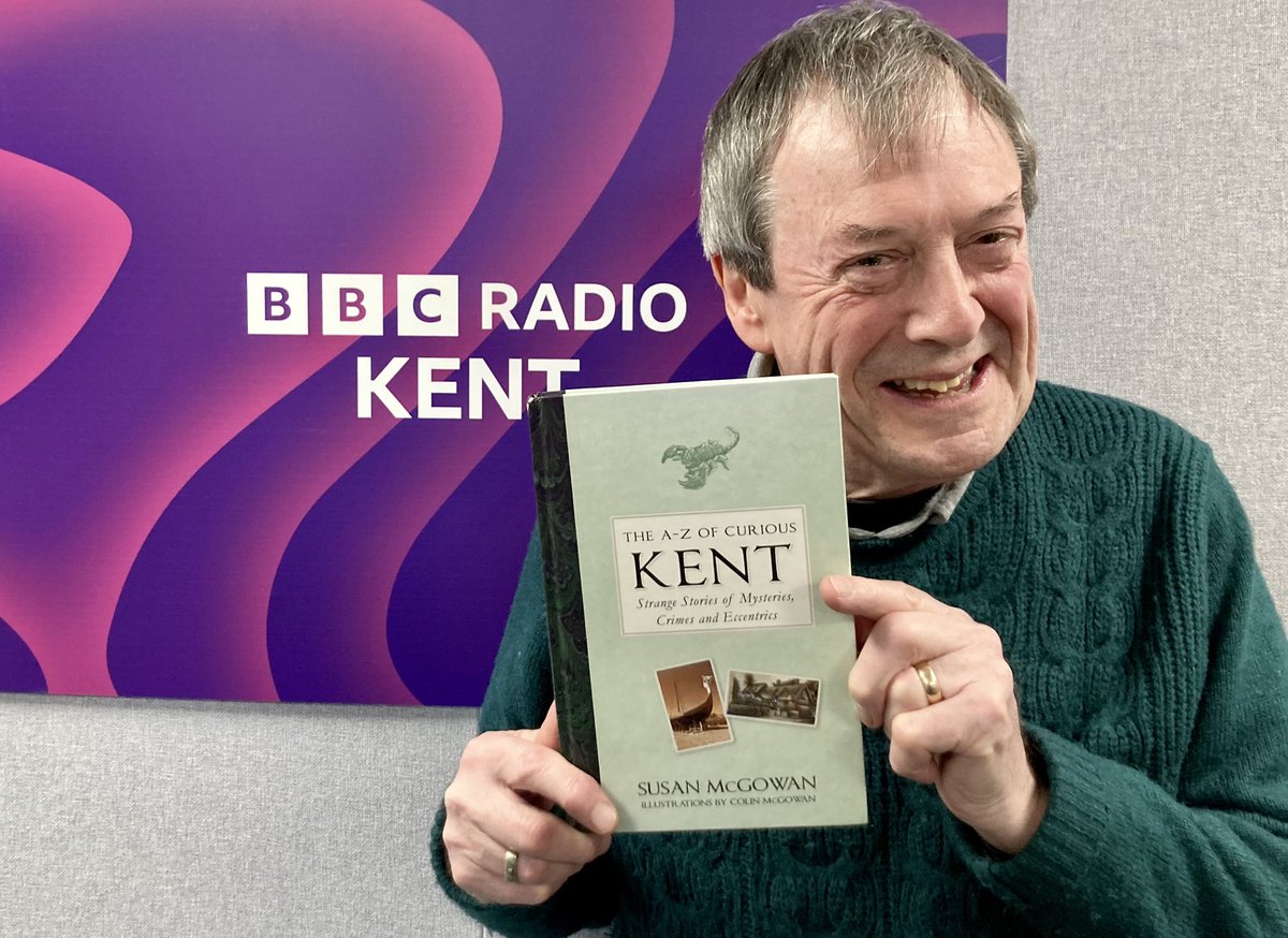 patmarsh's tweet photo. Today’s edition of The A - Z of @curious_kent is @BBCRadioKent just after 2.45pm and available @BBCSounds.
#Kent actor Gerald Bishop joins us in the studio with stories from the past of bankruptcy and runaways in #Maidstone, #Thurnham and #Allington. https://t.co/ff6tJwcN1u