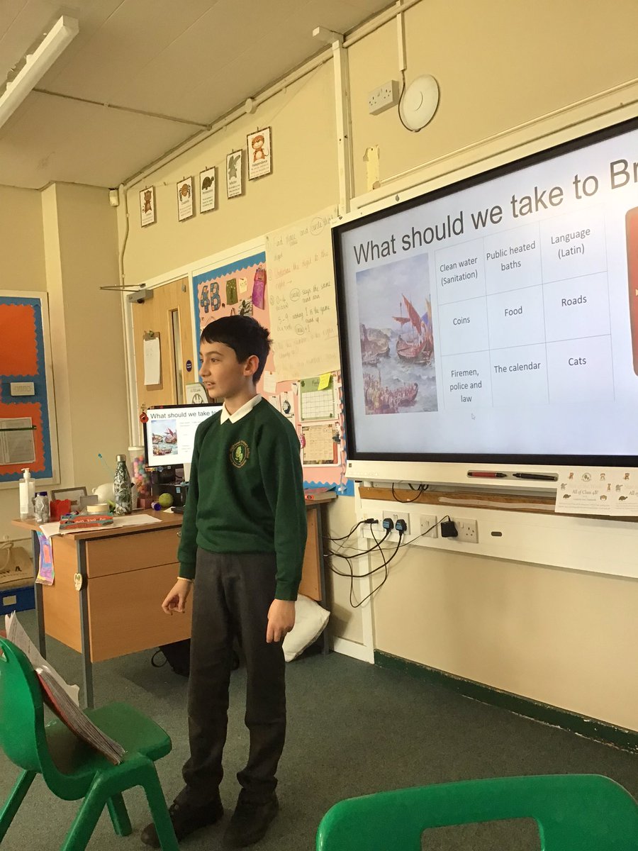HighwoodPrim4P's tweet photo. WOW! I am so proud of these kids. They have been performing their incredible speeches in front of the class. Make sure you ask them why Romans should bring their inventions to Britain! https://t.co/H64OaCSRf4