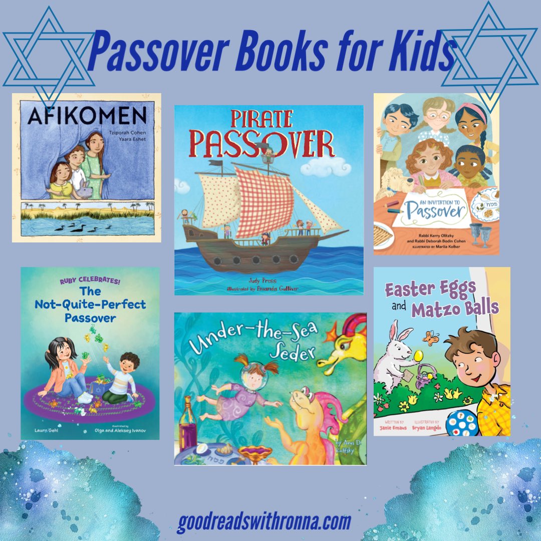 GoodReadsRonna's tweet photo. We review 6 #Passover pbs: Afikomen/@GroundwoodBooks; Pirate Passover/@KarBenPub; The Not-Quite-Perfect Passover/@AlbertWhitman; Under-the-Sea Seder/@behrmanhouse; Easter Eggs + Matzo Balls/@skyponypress; + An Invitation to Passover/@KalaniotBooks #kidlit 
https://t.co/AoyP1Trli8 https://t.co/XpI0ACeJGT